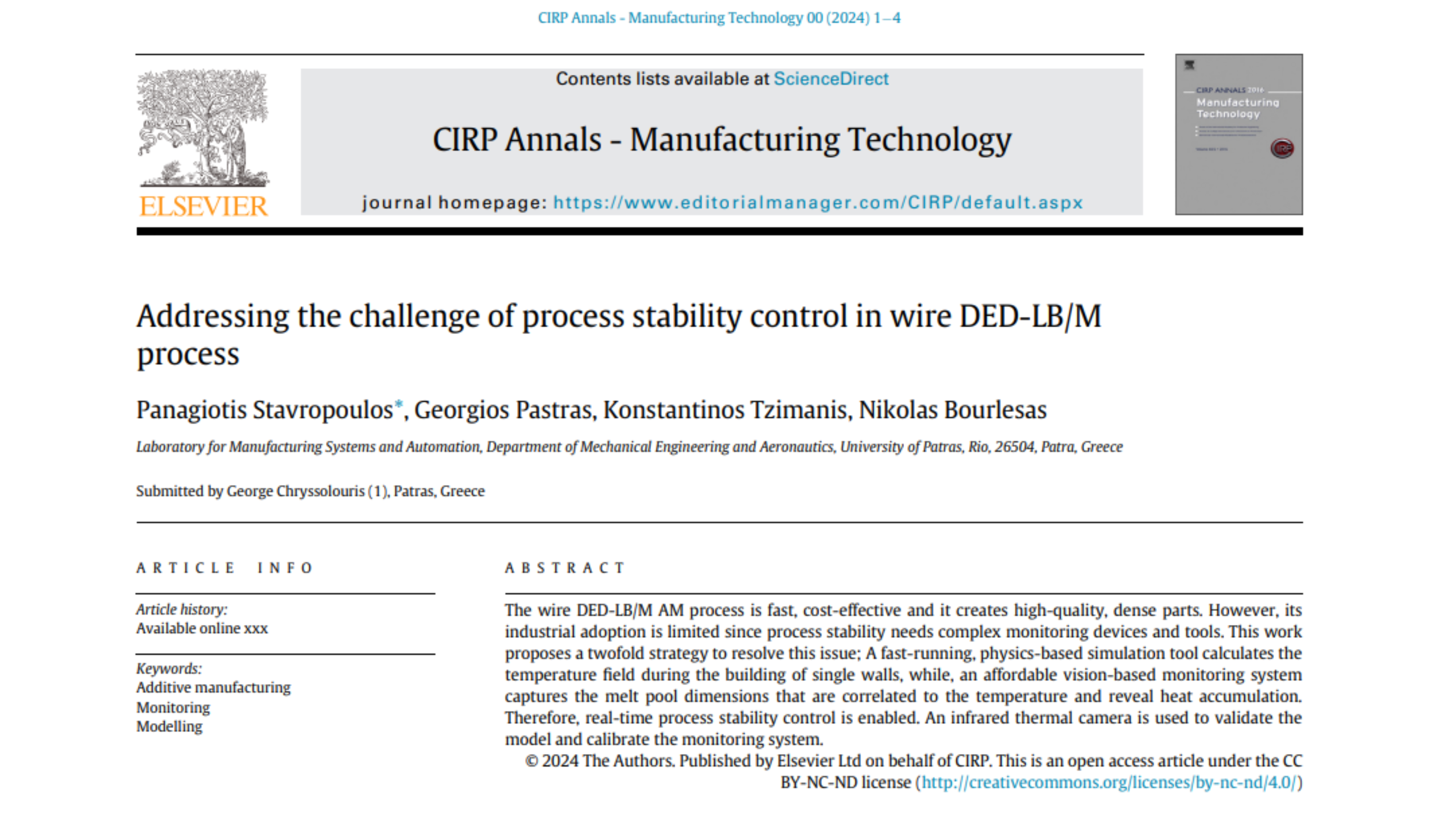 R3GROUP Publication: Tackling Process Stability in Wire Additive Manufacturing