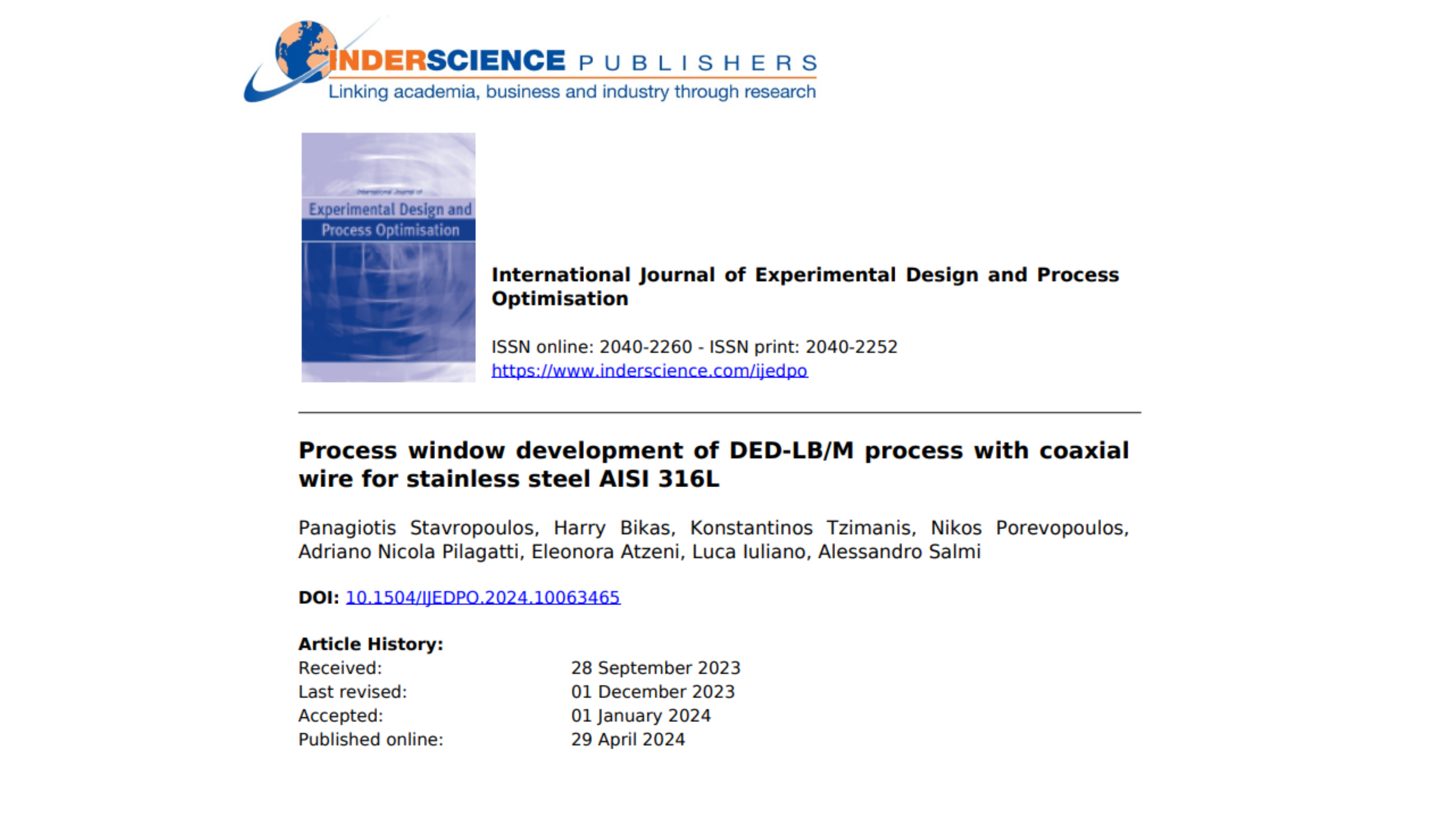 R3GROUP Publication: Defining the Process Window for Wire Additive Manufacturing with Stainless Steel